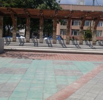 Централен площад Шабла, бетонови цветни плочи, юни 2015